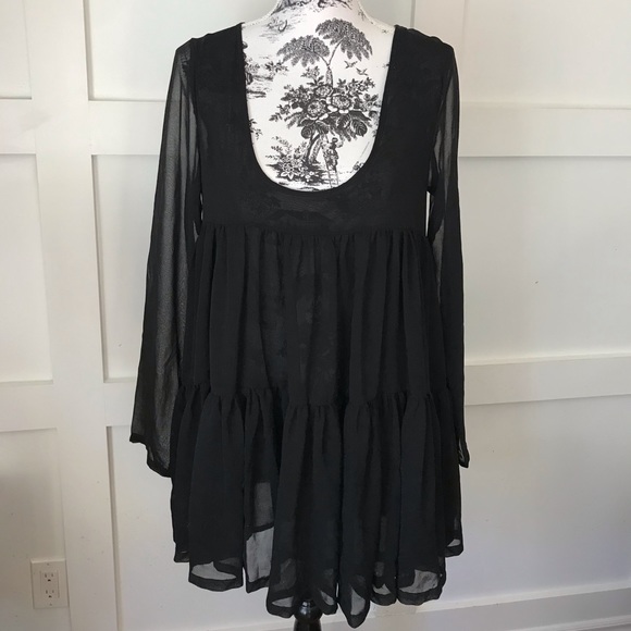 One teaspoon long sleeve  top/dress. Sheer black - Picture 1 of 6